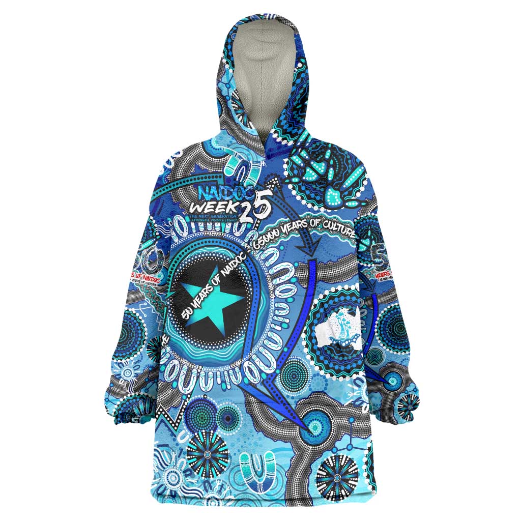 Personalised Naidoc 2025 Paint The Future Wearable Blanket Hoodie 50 Years of Naidoc - Aboriginal Art