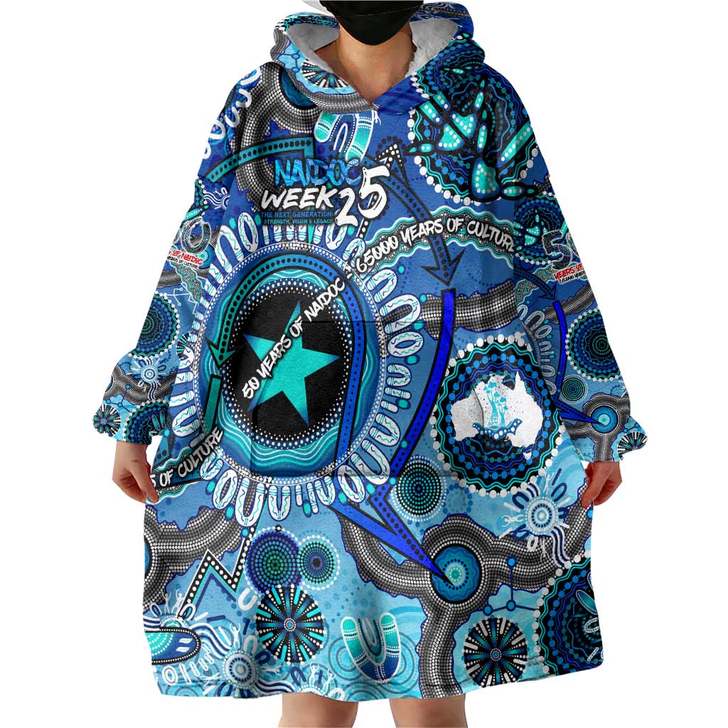 Personalised Naidoc 2025 Paint The Future Wearable Blanket Hoodie 50 Years of Naidoc - Aboriginal Art