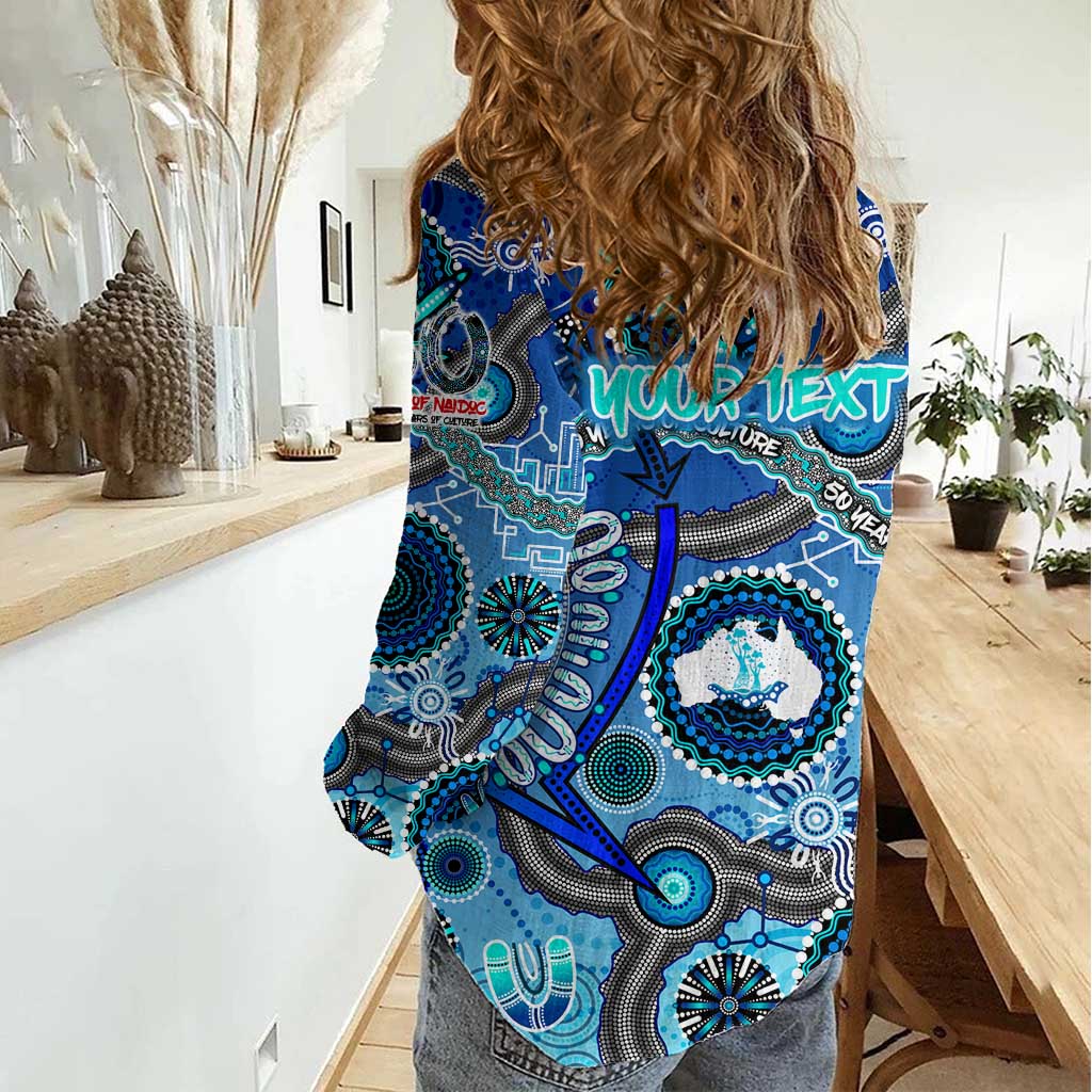 Personalised Naidoc 2025 Paint The Future Women Casual Shirt 50 Years of Naidoc - Aboriginal Art