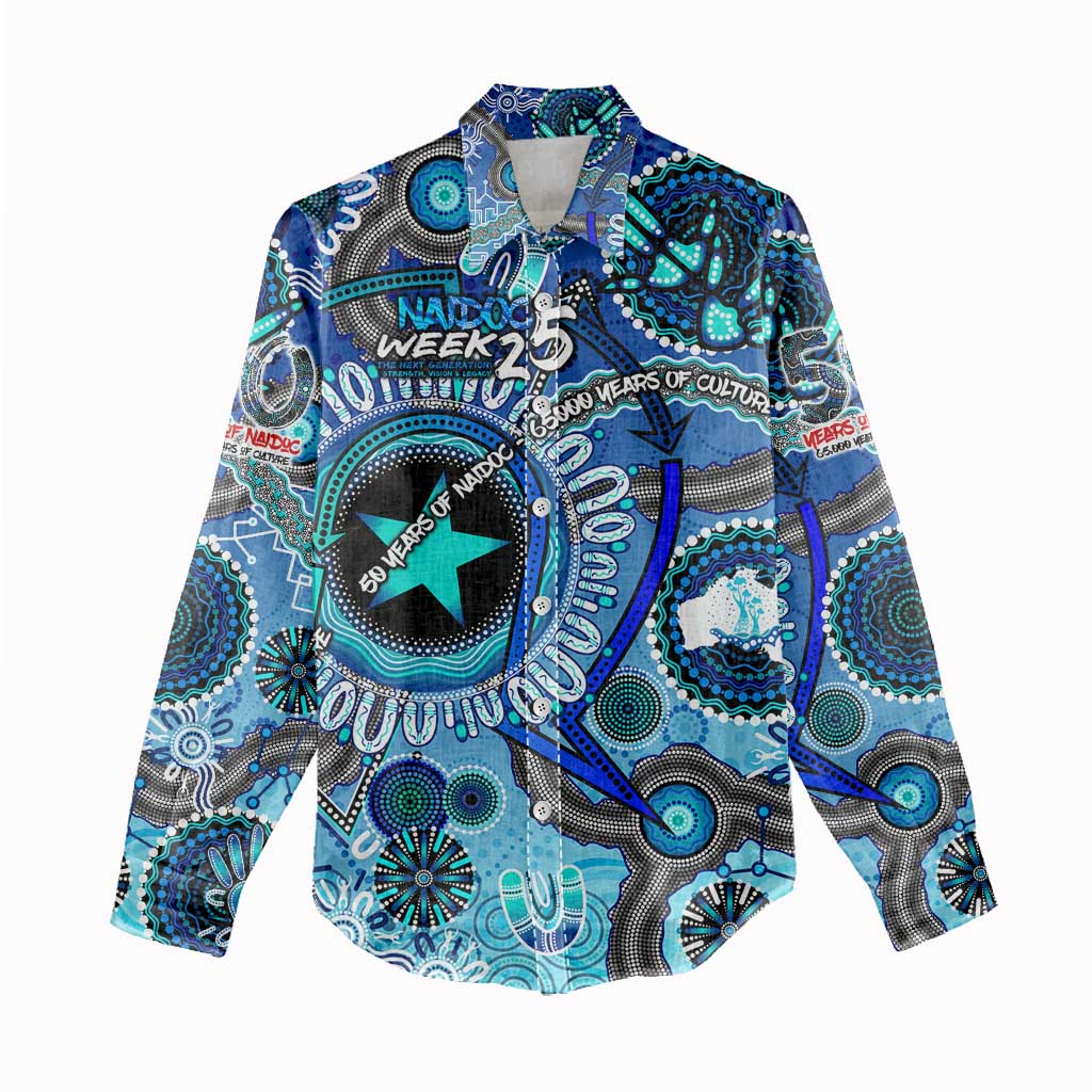 Personalised Naidoc 2025 Paint The Future Women Casual Shirt 50 Years of Naidoc - Aboriginal Art