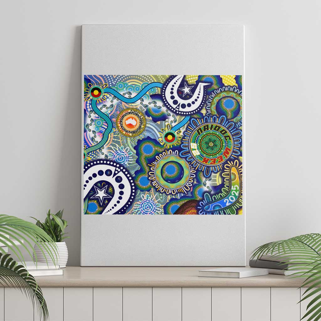 Naidoc Week 2025 Echo Australia Canvas Wall Art Aboriginal Dots Painting Dhari Mask