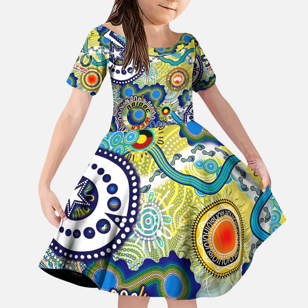 Personalised Naidoc Week 2025 Echo Australia Family Matching Puletasi and Hawaiian Shirt Aboriginal Dots Painting Dhari Mask