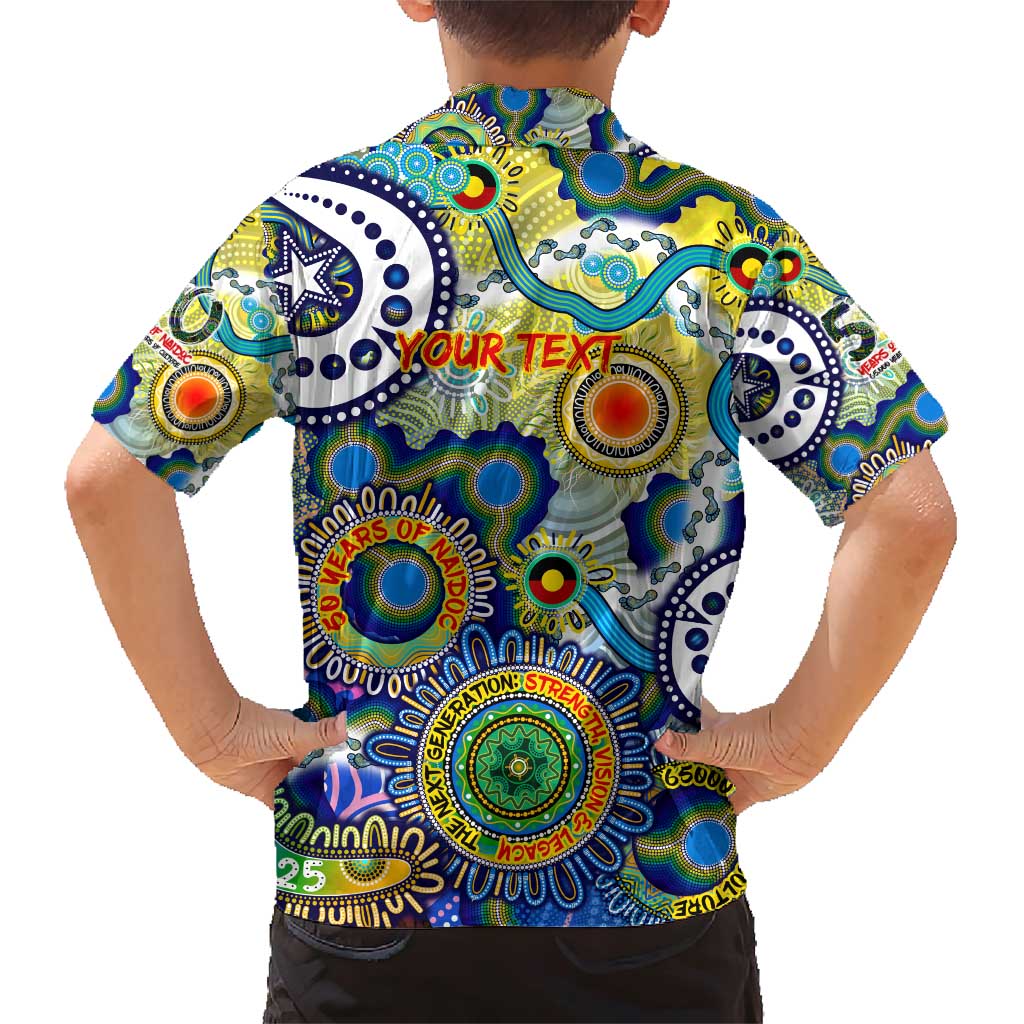 Personalised Naidoc Week 2025 Echo Australia Family Matching Short Sleeve Bodycon Dress and Hawaiian Shirt Aboriginal Dots Painting Dhari Mask