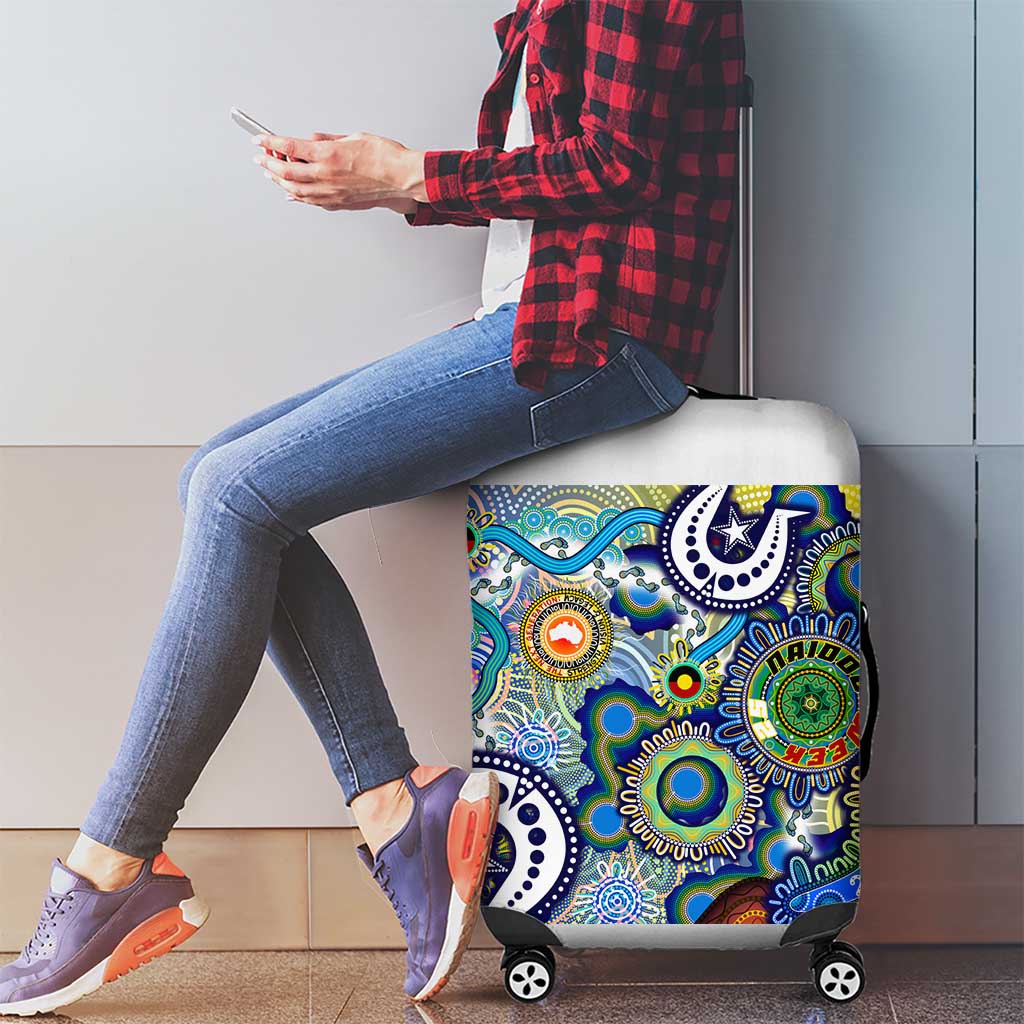 Naidoc Week 2025 Echo Australia Luggage Cover Aboriginal Dots Painting Dhari Mask