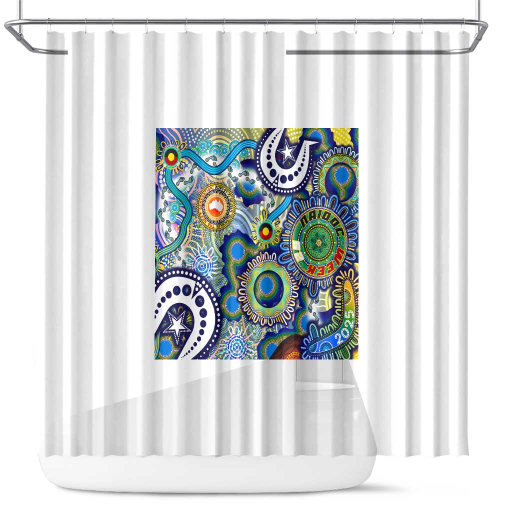 Naidoc Week 2025 Echo Australia Shower Curtain Aboriginal Dots Painting Dhari Mask