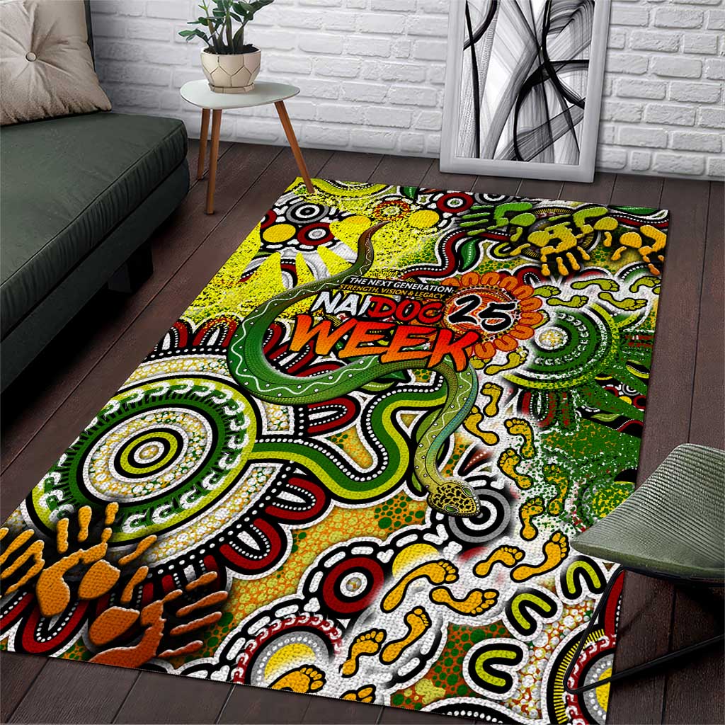 Indigenous Naidoc Week 2025 Area Rug Aboriginal Snake Handprints Footprints