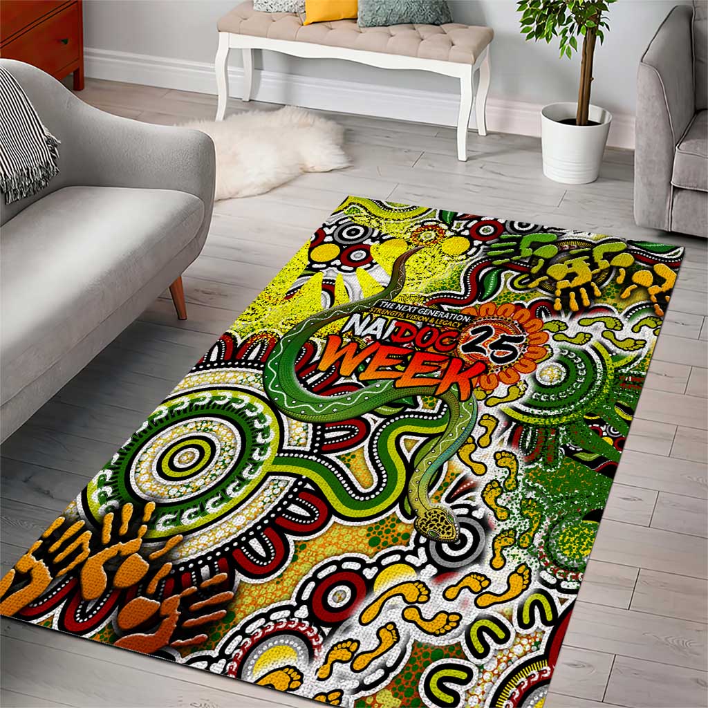 Indigenous Naidoc Week 2025 Area Rug Aboriginal Snake Handprints Footprints