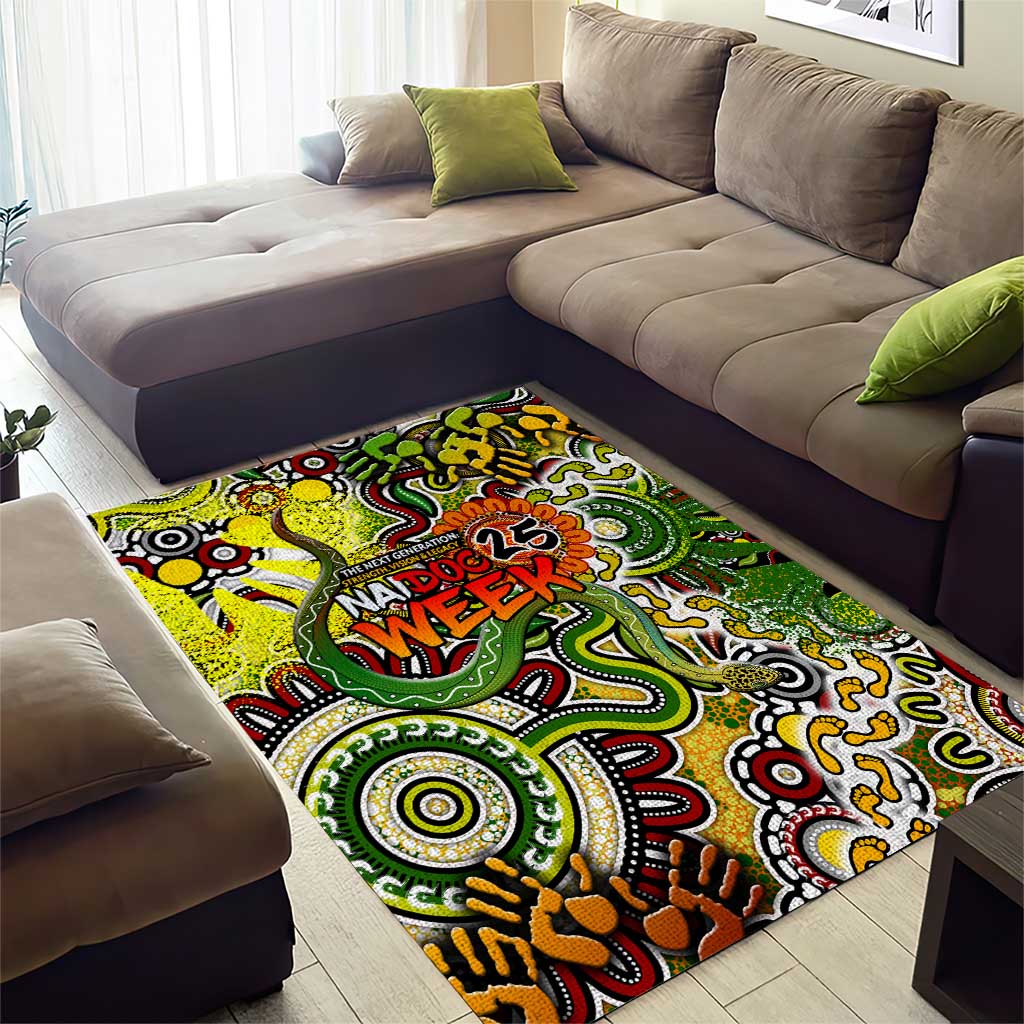 Indigenous Naidoc Week 2025 Area Rug Aboriginal Snake Handprints Footprints