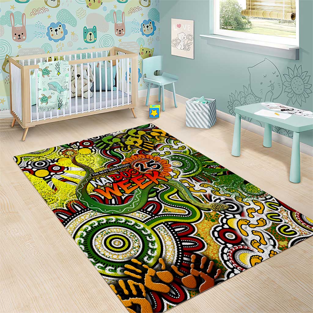 Indigenous Naidoc Week 2025 Area Rug Aboriginal Snake Handprints Footprints