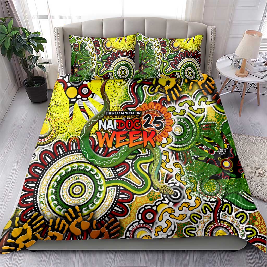 Indigenous Naidoc Week 2025 Bedding Set Aboriginal Snake Handprints Footprints