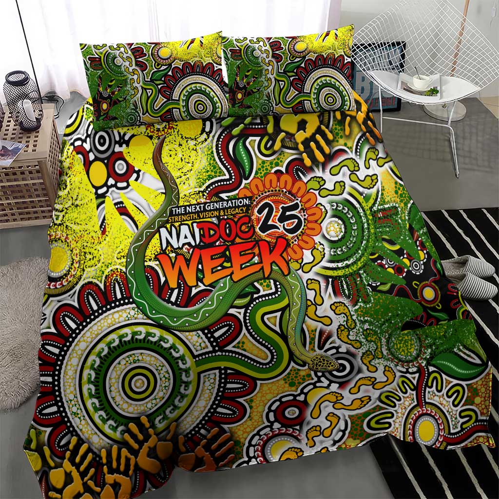 Indigenous Naidoc Week 2025 Bedding Set Aboriginal Snake Handprints Footprints