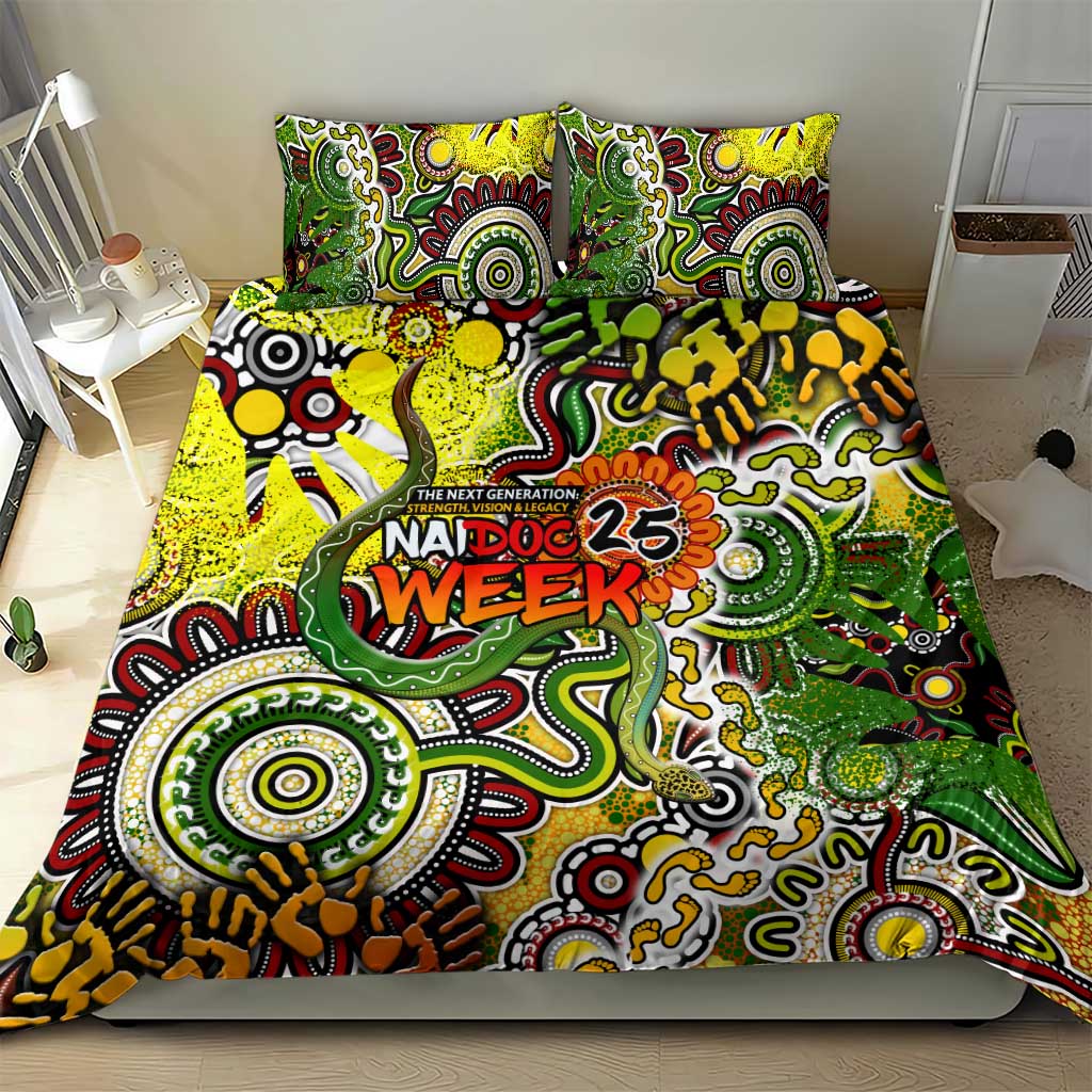 Indigenous Naidoc Week 2025 Bedding Set Aboriginal Snake Handprints Footprints
