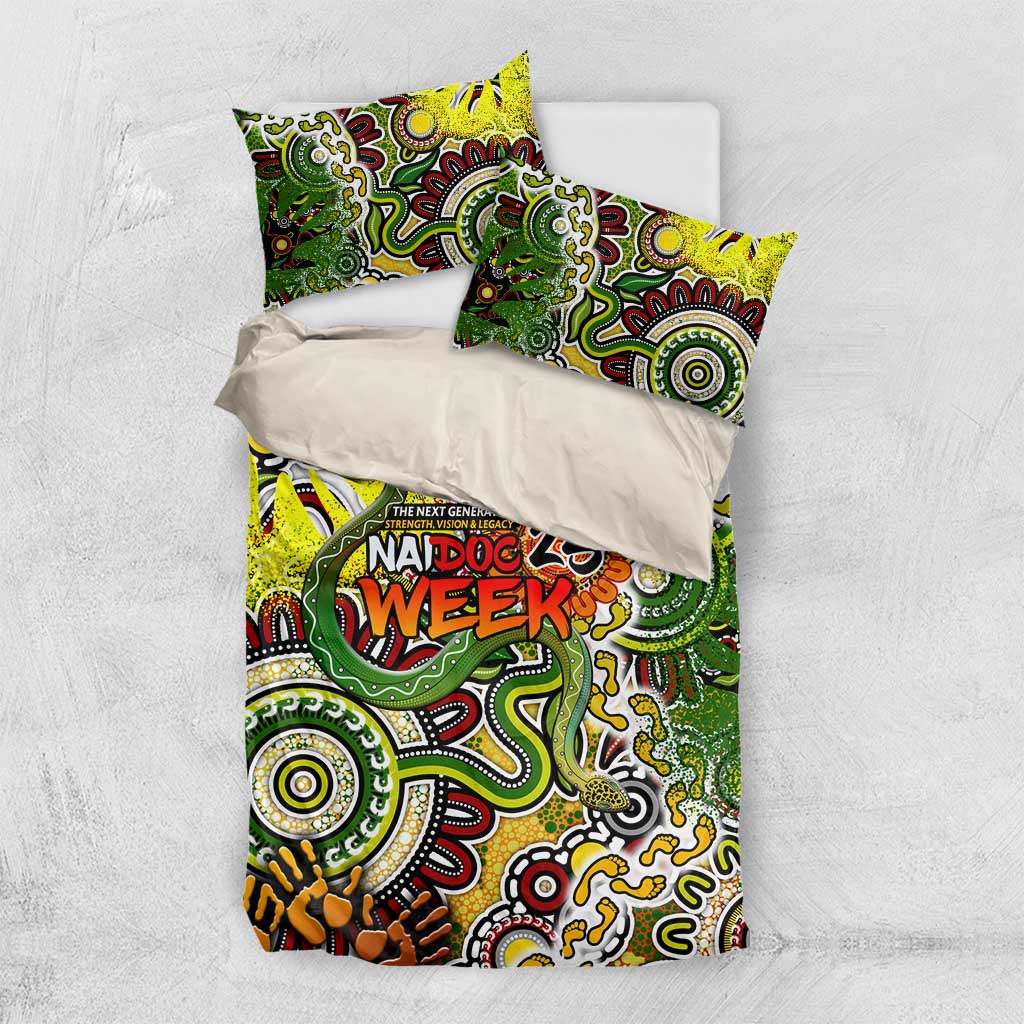 Indigenous Naidoc Week 2025 Bedding Set Aboriginal Snake Handprints Footprints