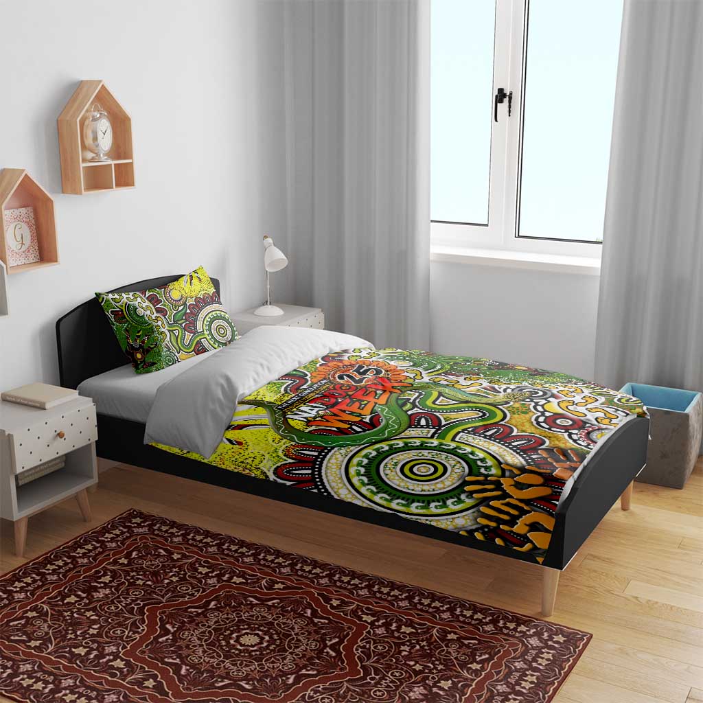 Indigenous Naidoc Week 2025 Bedding Set Aboriginal Snake Handprints Footprints