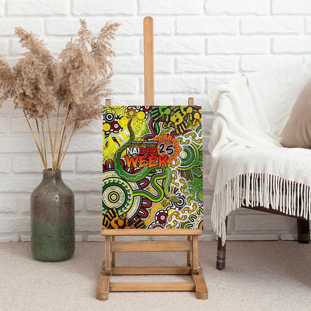 Indigenous Naidoc Week 2025 Canvas Wall Art Aboriginal Snake Handprints Footprints
