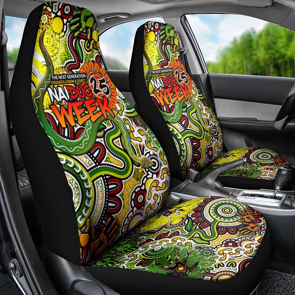 Indigenous Naidoc Week 2025 Car Seat Cover Aboriginal Snake Handprints Footprints