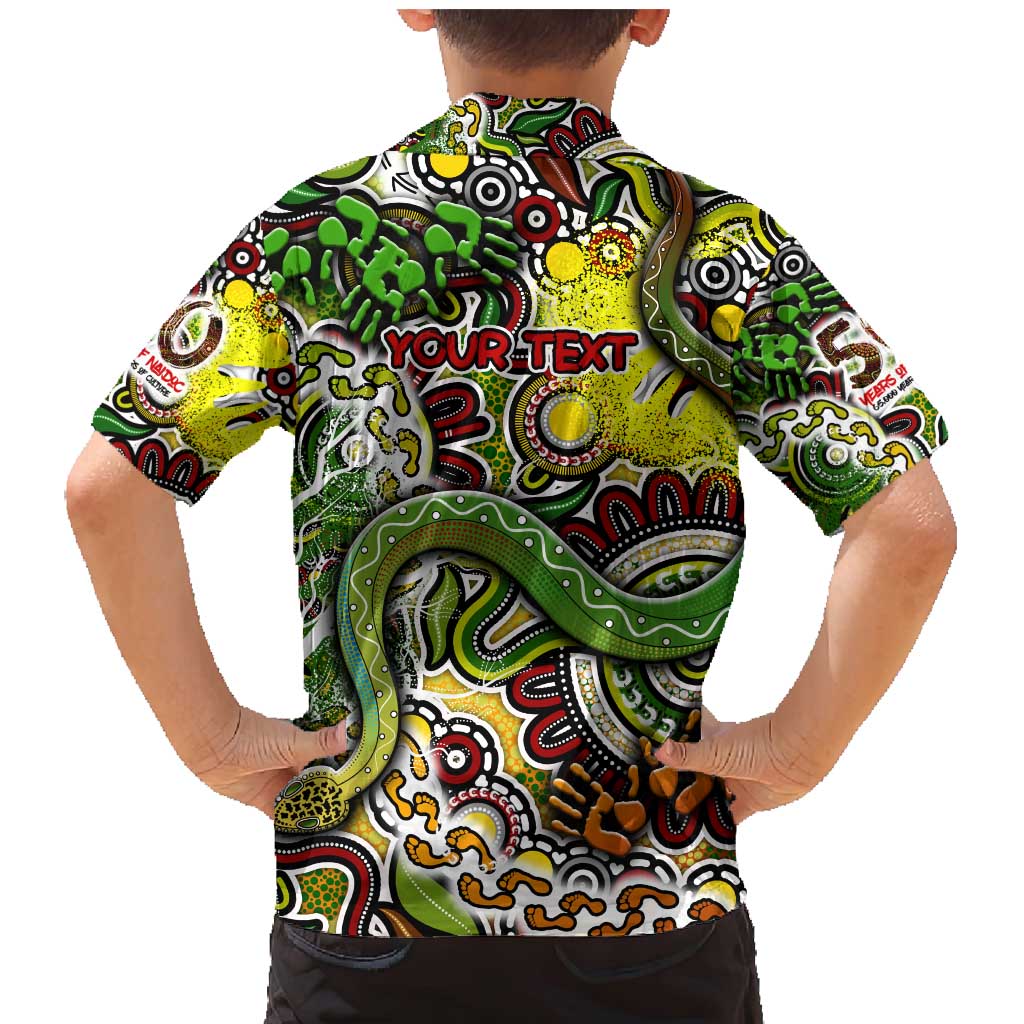 Personalised Indigenous Naidoc Week 2025 Family Matching Mermaid Dress and Hawaiian Shirt Aboriginal Snake Handprints Footprints