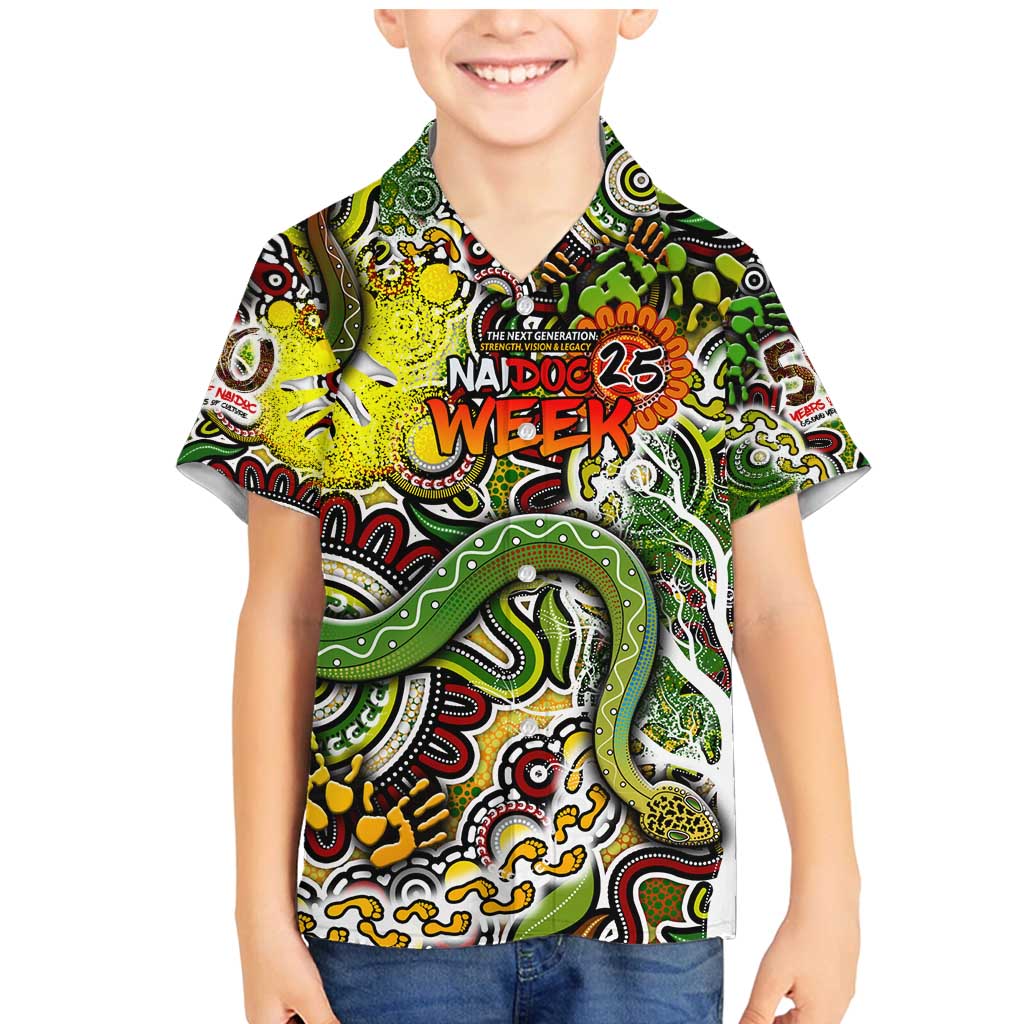 Personalised Indigenous Naidoc Week 2025 Family Matching Mermaid Dress and Hawaiian Shirt Aboriginal Snake Handprints Footprints