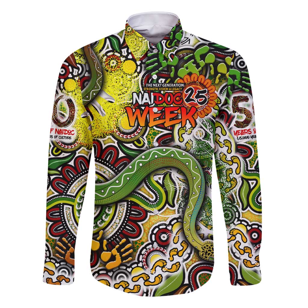 Personalised Indigenous Naidoc Week 2025 Family Matching Short Sleeve Bodycon Dress and Hawaiian Shirt Aboriginal Snake Handprints Footprints