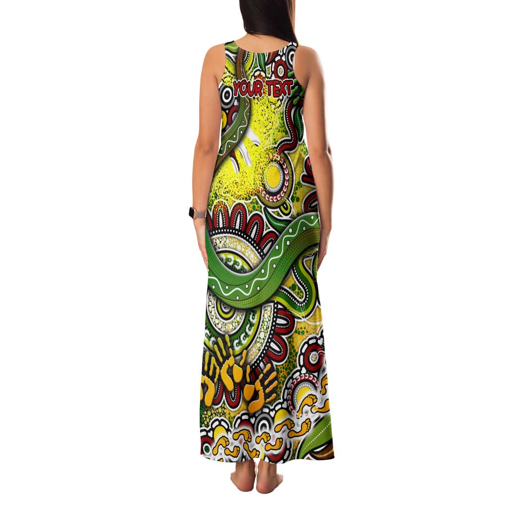 Personalised Indigenous Naidoc Week 2025 Family Matching Tank Maxi Dress and Hawaiian Shirt Aboriginal Snake Handprints Footprints