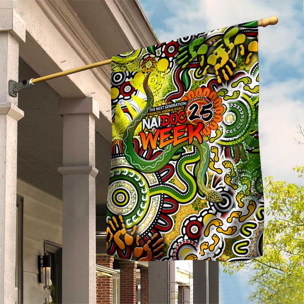 Indigenous Naidoc Week 2025 Garden Flag Aboriginal Snake Handprints Footprints
