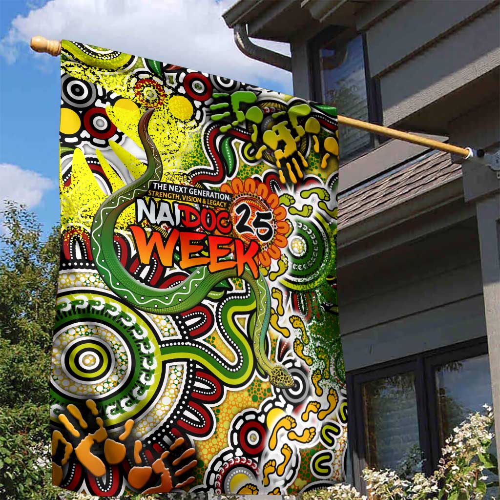 Indigenous Naidoc Week 2025 Garden Flag Aboriginal Snake Handprints Footprints