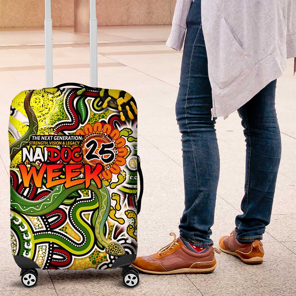 Indigenous Naidoc Week 2025 Luggage Cover Aboriginal Snake Handprints Footprints