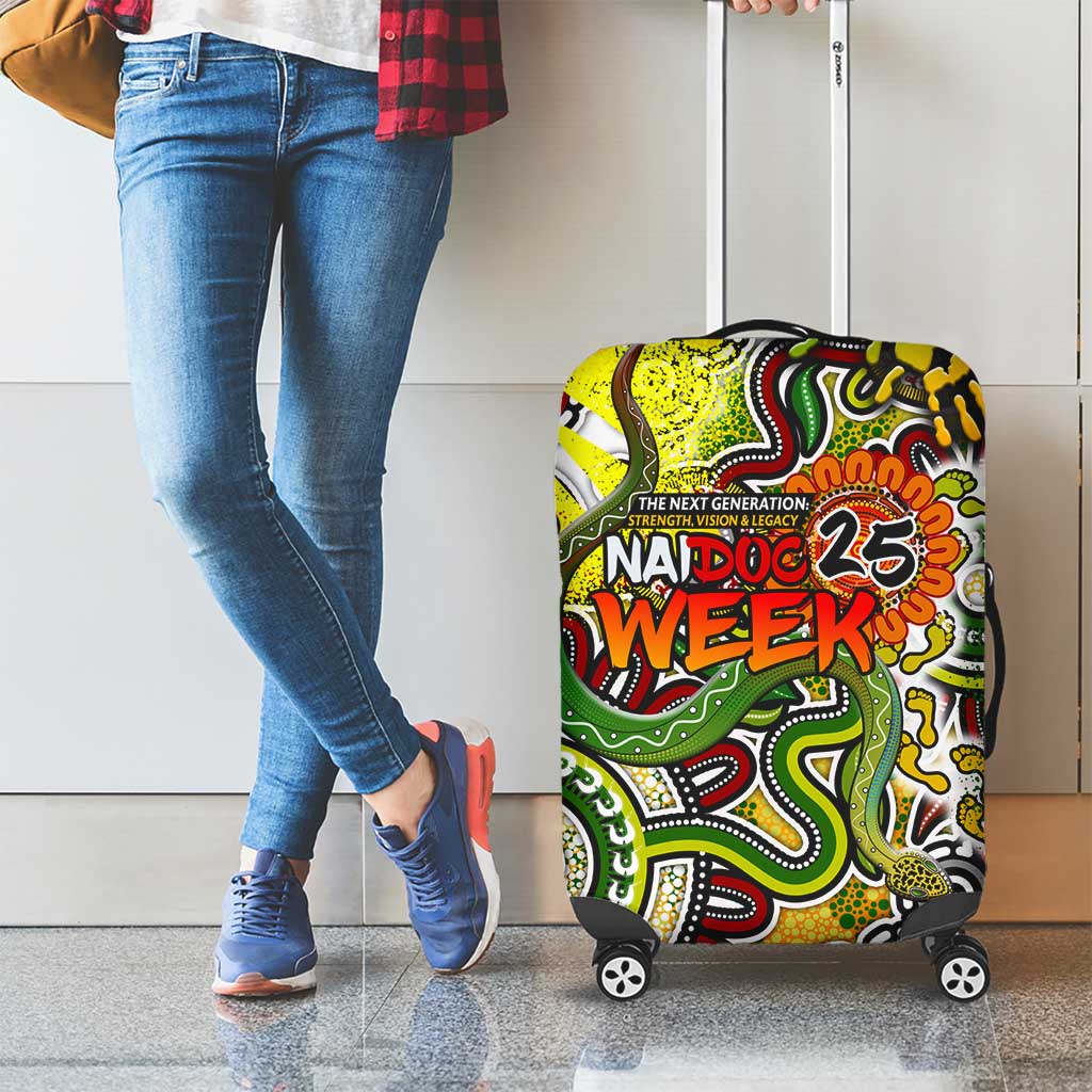 Indigenous Naidoc Week 2025 Luggage Cover Aboriginal Snake Handprints Footprints