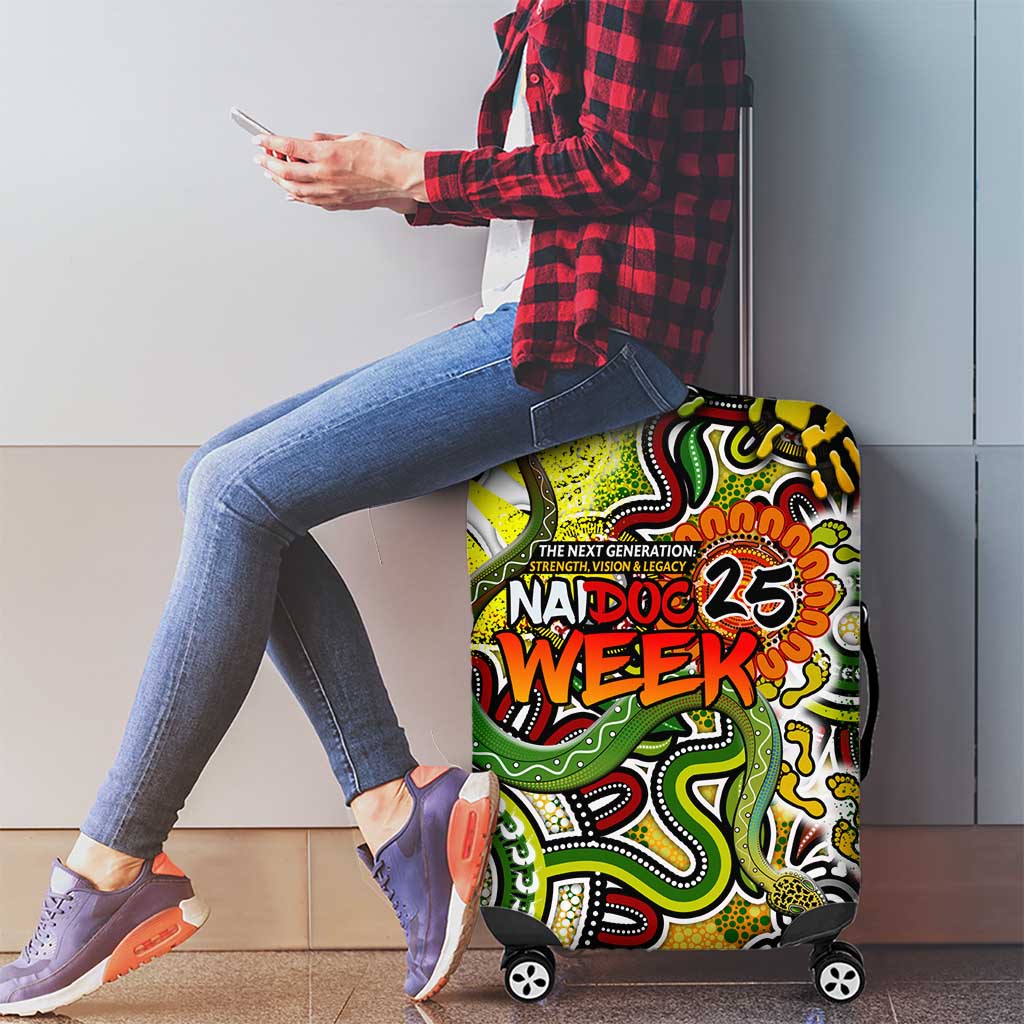 Indigenous Naidoc Week 2025 Luggage Cover Aboriginal Snake Handprints Footprints