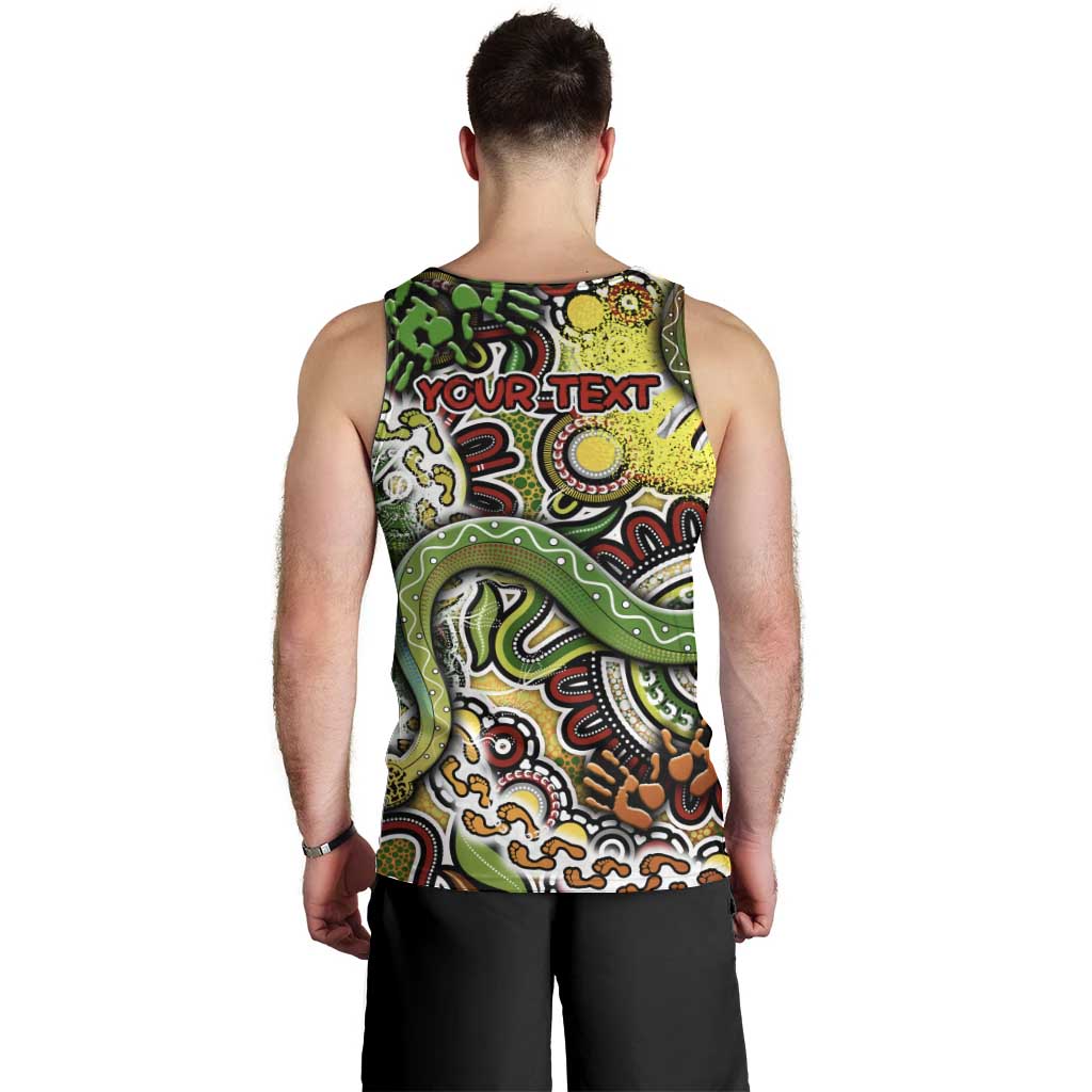 Personalised Indigenous Naidoc Week 2025 Men Tank Top Aboriginal Snake Handprints Footprints