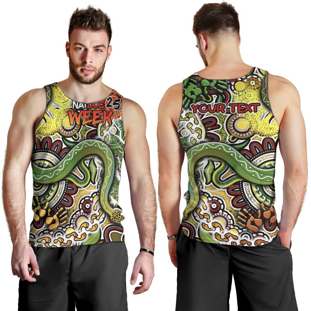 Personalised Indigenous Naidoc Week 2025 Men Tank Top Aboriginal Snake Handprints Footprints