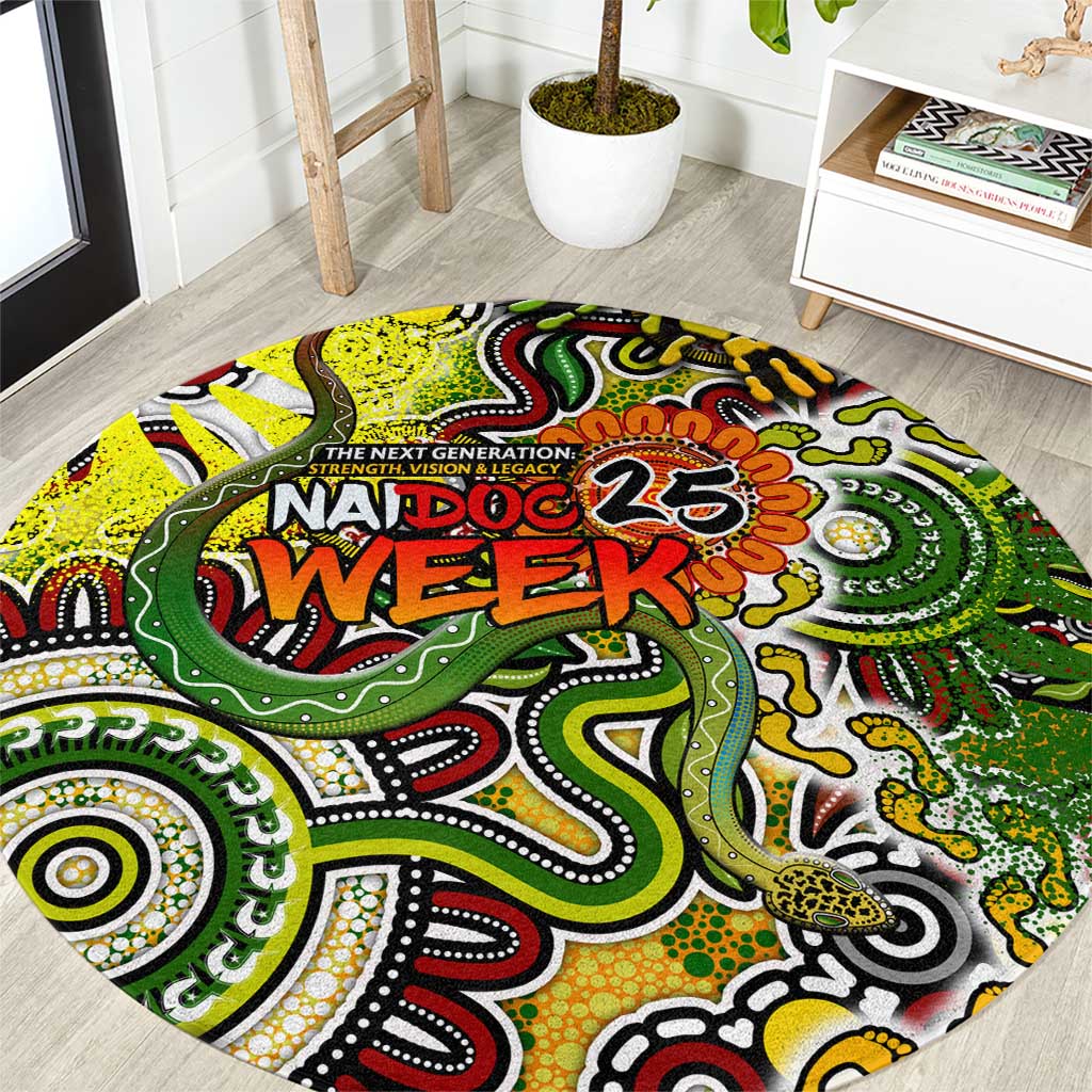 Indigenous Naidoc Week 2025 Round Carpet Aboriginal Snake Handprints Footprints