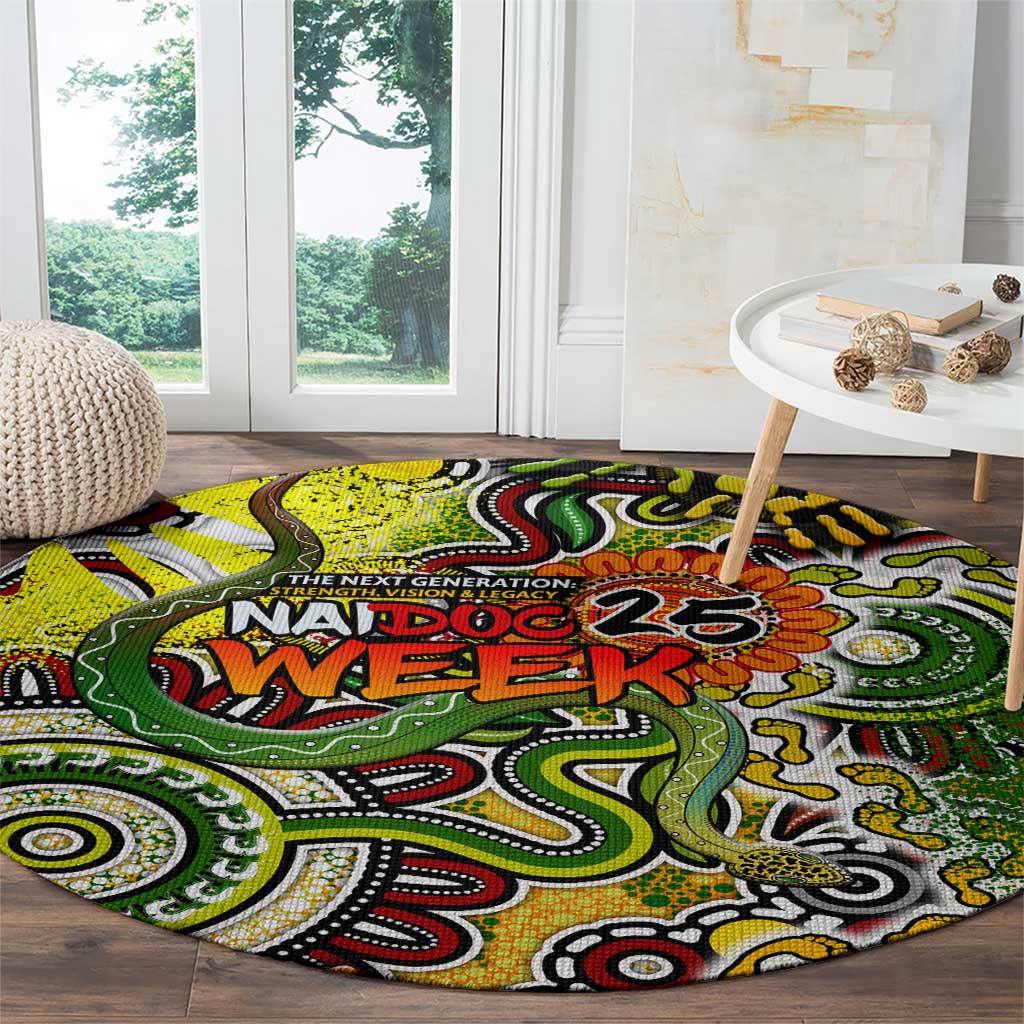 Indigenous Naidoc Week 2025 Round Carpet Aboriginal Snake Handprints Footprints