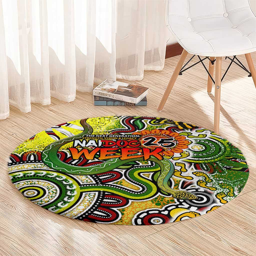 Indigenous Naidoc Week 2025 Round Carpet Aboriginal Snake Handprints Footprints