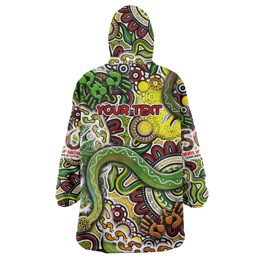 Personalised Indigenous Naidoc Week 2025 Wearable Blanket Hoodie Aboriginal Snake Handprints Footprints