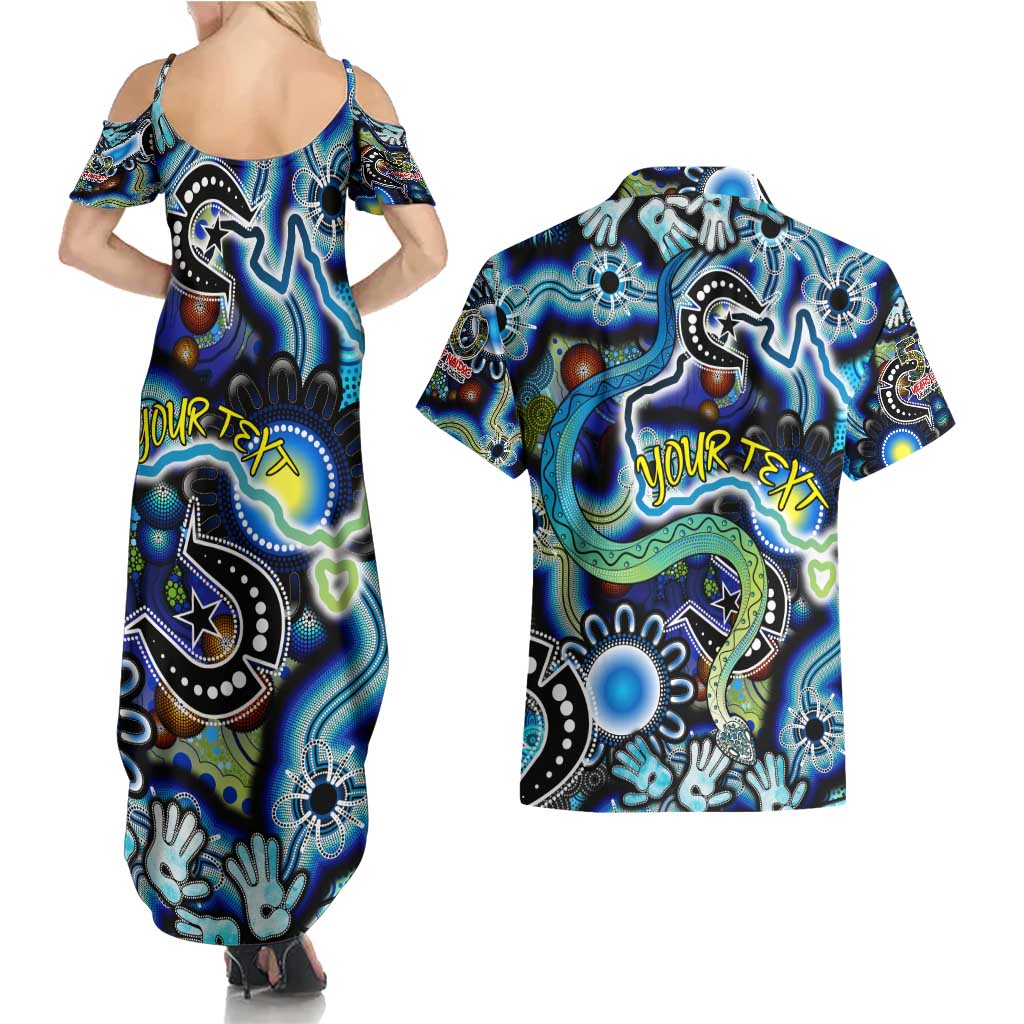 Personalised Carved in Culture Naidoc Week 2025 Couples Matching Summer Maxi Dress and Hawaiian Shirt Aboriginal Indigenous Art