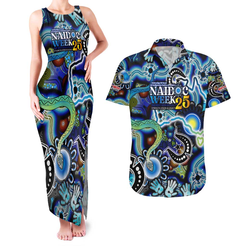 Personalised Carved in Culture Naidoc Week 2025 Couples Matching Tank Maxi Dress and Hawaiian Shirt Aboriginal Indigenous Art
