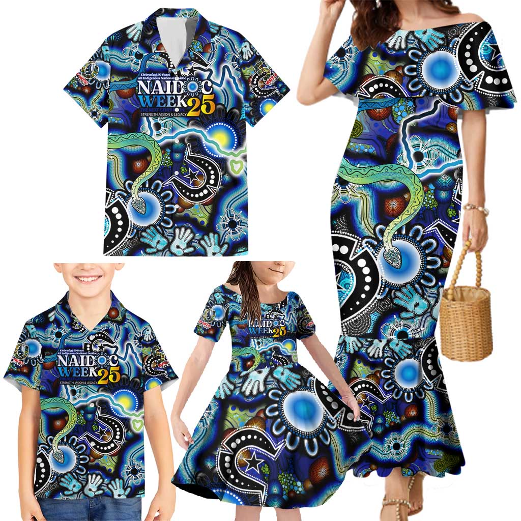 Personalised Carved in Culture Naidoc Week 2025 Family Matching Mermaid Dress and Hawaiian Shirt Aboriginal Indigenous Art