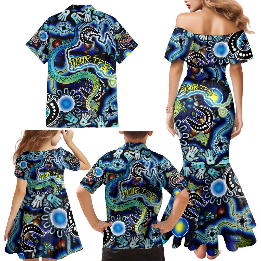 Personalised Carved in Culture Naidoc Week 2025 Family Matching Mermaid Dress and Hawaiian Shirt Aboriginal Indigenous Art