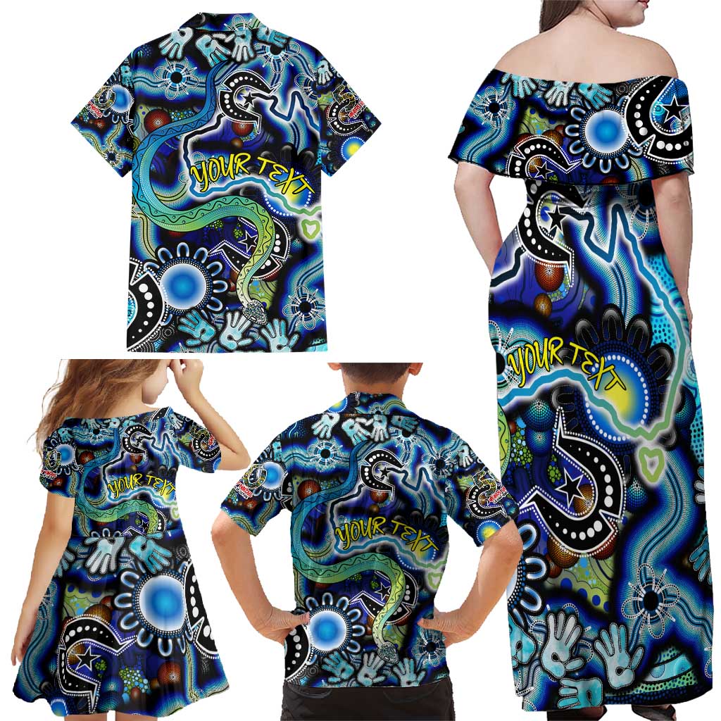 Personalised Carved in Culture Naidoc Week 2025 Family Matching Off Shoulder Maxi Dress and Hawaiian Shirt Aboriginal Indigenous Art