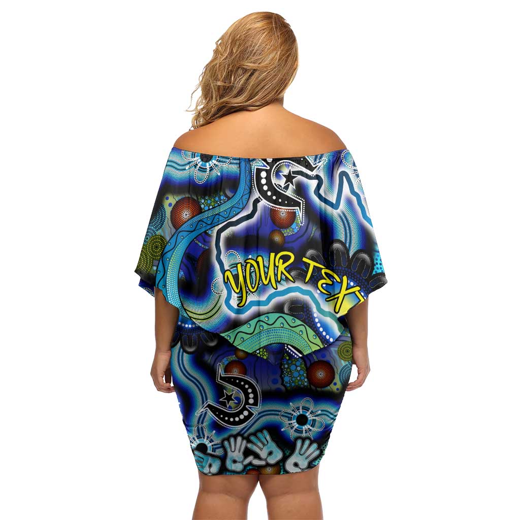 Personalised Carved in Culture Naidoc Week 2025 Family Matching Off Shoulder Short Dress and Hawaiian Shirt Aboriginal Indigenous Art