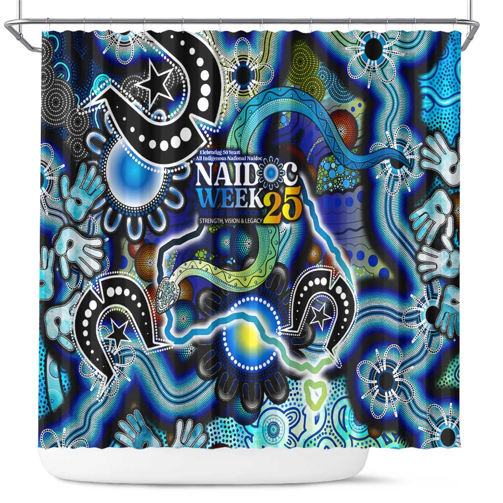 Carved in Culture Naidoc Week 2025 Shower Curtain Aboriginal Indigenous Art