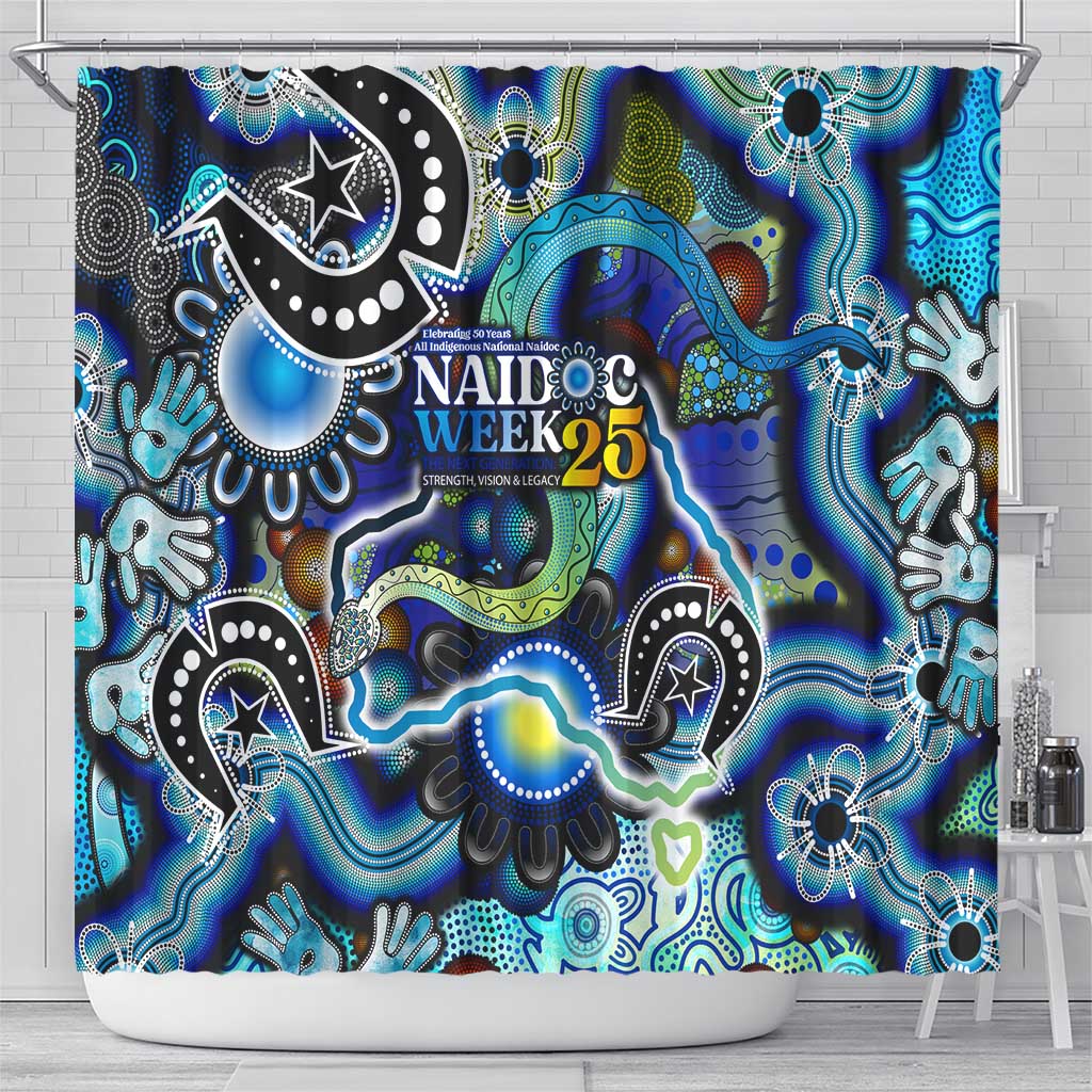Carved in Culture Naidoc Week 2025 Shower Curtain Aboriginal Indigenous Art