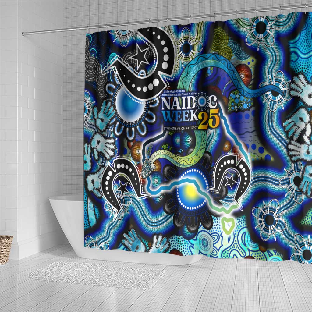 Carved in Culture Naidoc Week 2025 Shower Curtain Aboriginal Indigenous Art