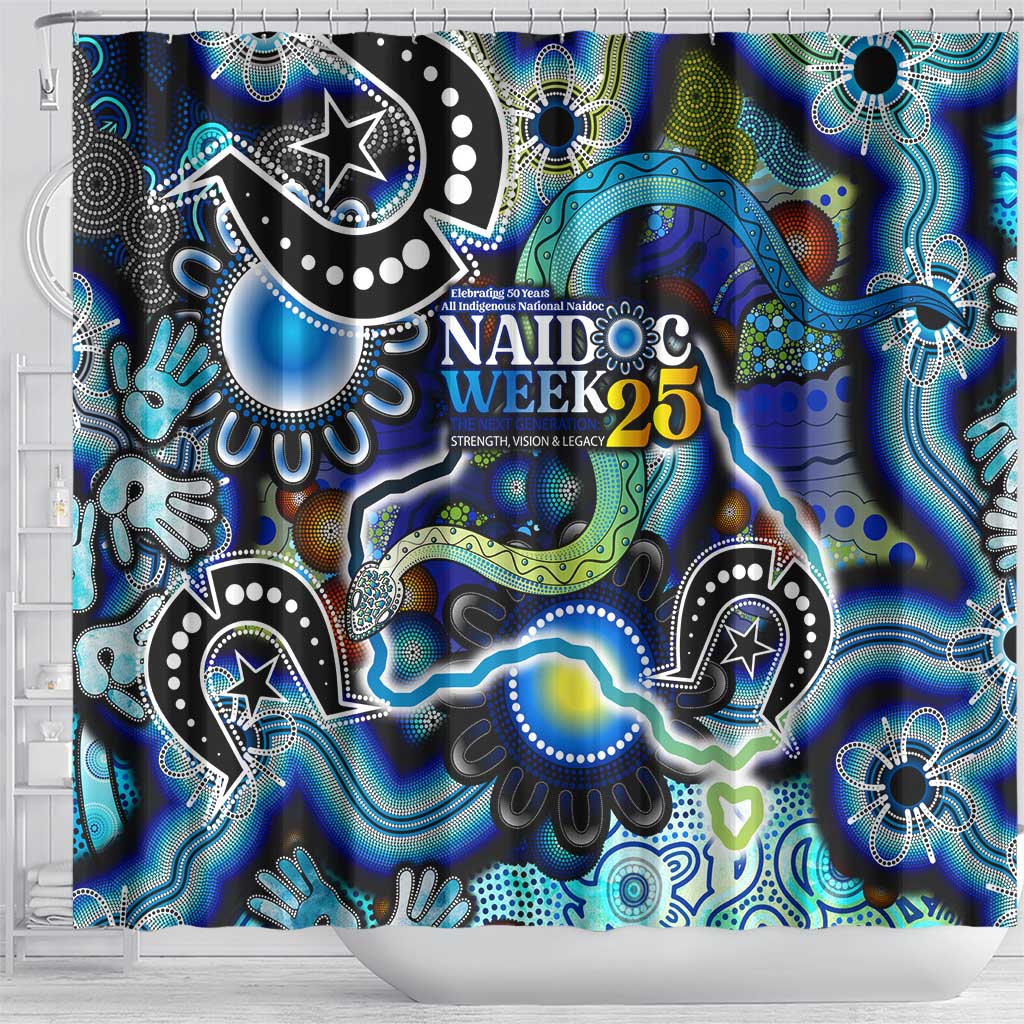Carved in Culture Naidoc Week 2025 Shower Curtain Aboriginal Indigenous Art