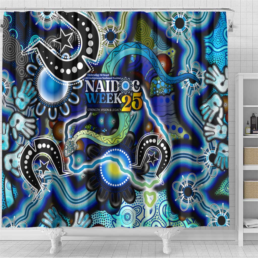 Carved in Culture Naidoc Week 2025 Shower Curtain Aboriginal Indigenous Art