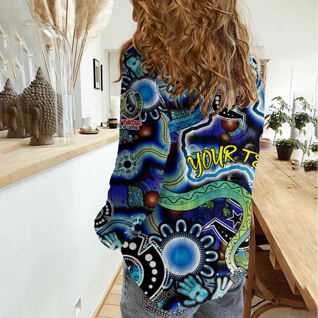 Personalised Carved in Culture Naidoc Week 2025 Women Casual Shirt Aboriginal Indigenous Art