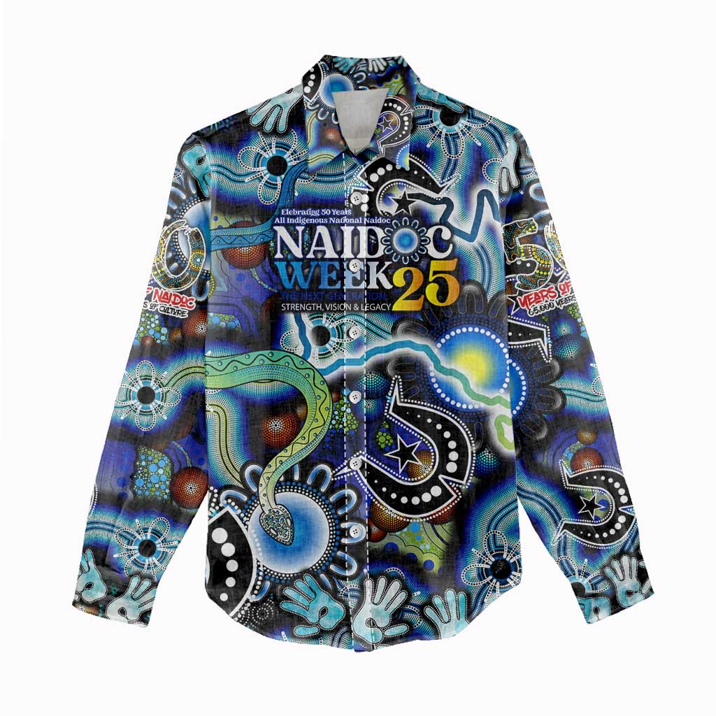 Personalised Carved in Culture Naidoc Week 2025 Women Casual Shirt Aboriginal Indigenous Art