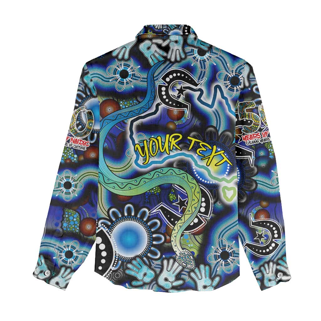 Personalised Carved in Culture Naidoc Week 2025 Women Casual Shirt Aboriginal Indigenous Art
