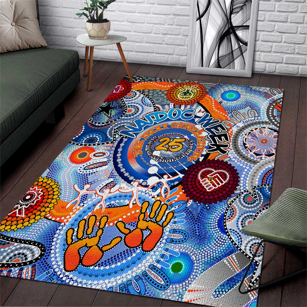 50 Years Of All-Indigenous National NAIDOC 2025 Area Rug Indigenous Dot Painting, Strength Vision Legacy